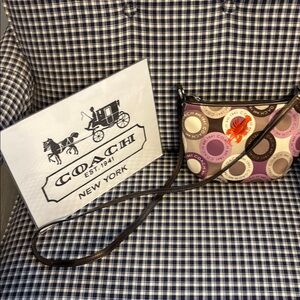 Coach Pink and Brown Crossbody Bag